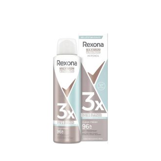 اسپری ضد تعریق رکسونا رایحه تمیز و صابونی Maximum Protection Clean Fresh 96H