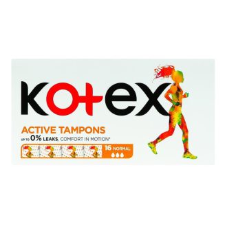 تامپون استخری کوتکس Kotex سایز نرمال بسته ۱۶ عددی