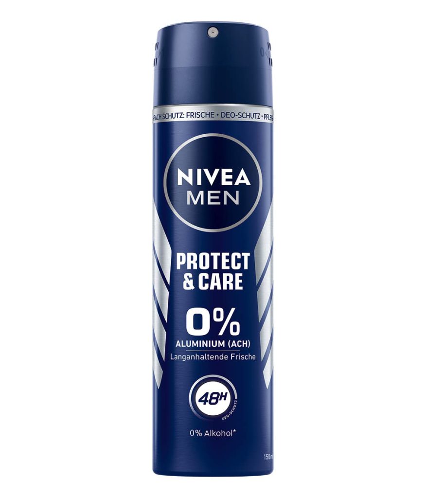 اسپری دئودورانت مردانه نیوا بدون المینیوم ۱۵۰ میل protect and care