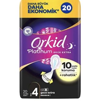 نوار بهداشتی شبانه ارکید مدل Platinum Gece Extra سایز 4 بسته 20 عددی